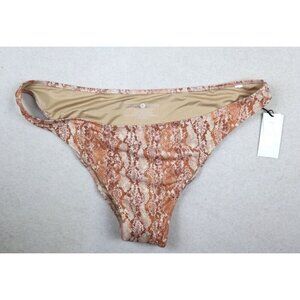 SHADE & SHORE - ORANGE SHIMMER SNAKESKIN HIGH LEG EXTRA CHEEKY SWIM BOTTOM - XL